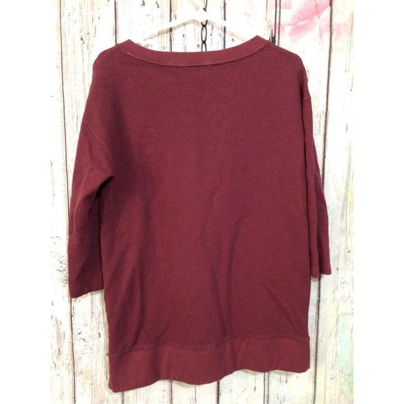 NEW Lands End Thermal Waffle Pattern Shirt Size Small Burgundy 💕 - Picture 8 of 12